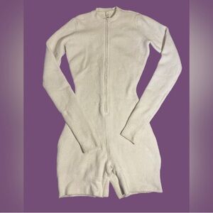 SKIMS Cozy Onesie Knit Zip-Up Lounge Romper